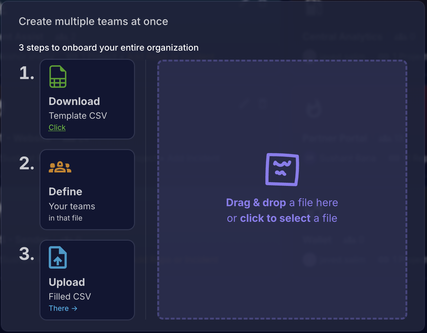 bulk teams modal