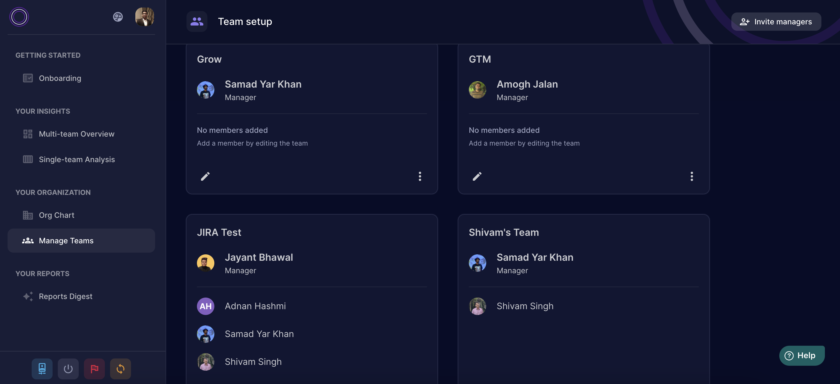 An illustration of Manage teams page