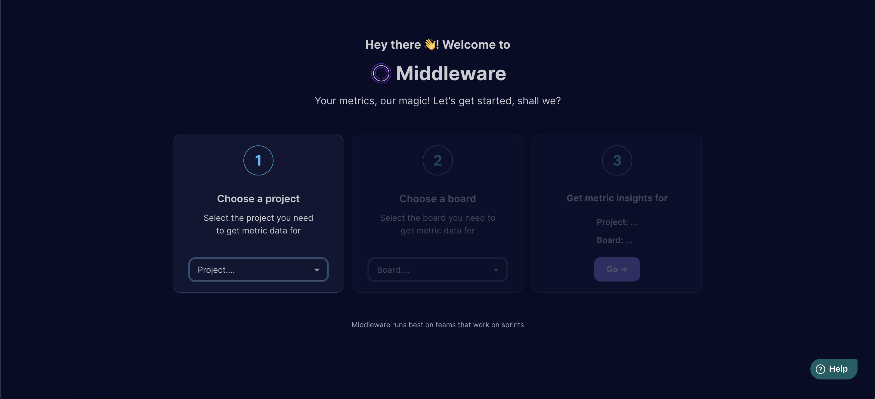 An illustration of Onboarding Step for Project Selection